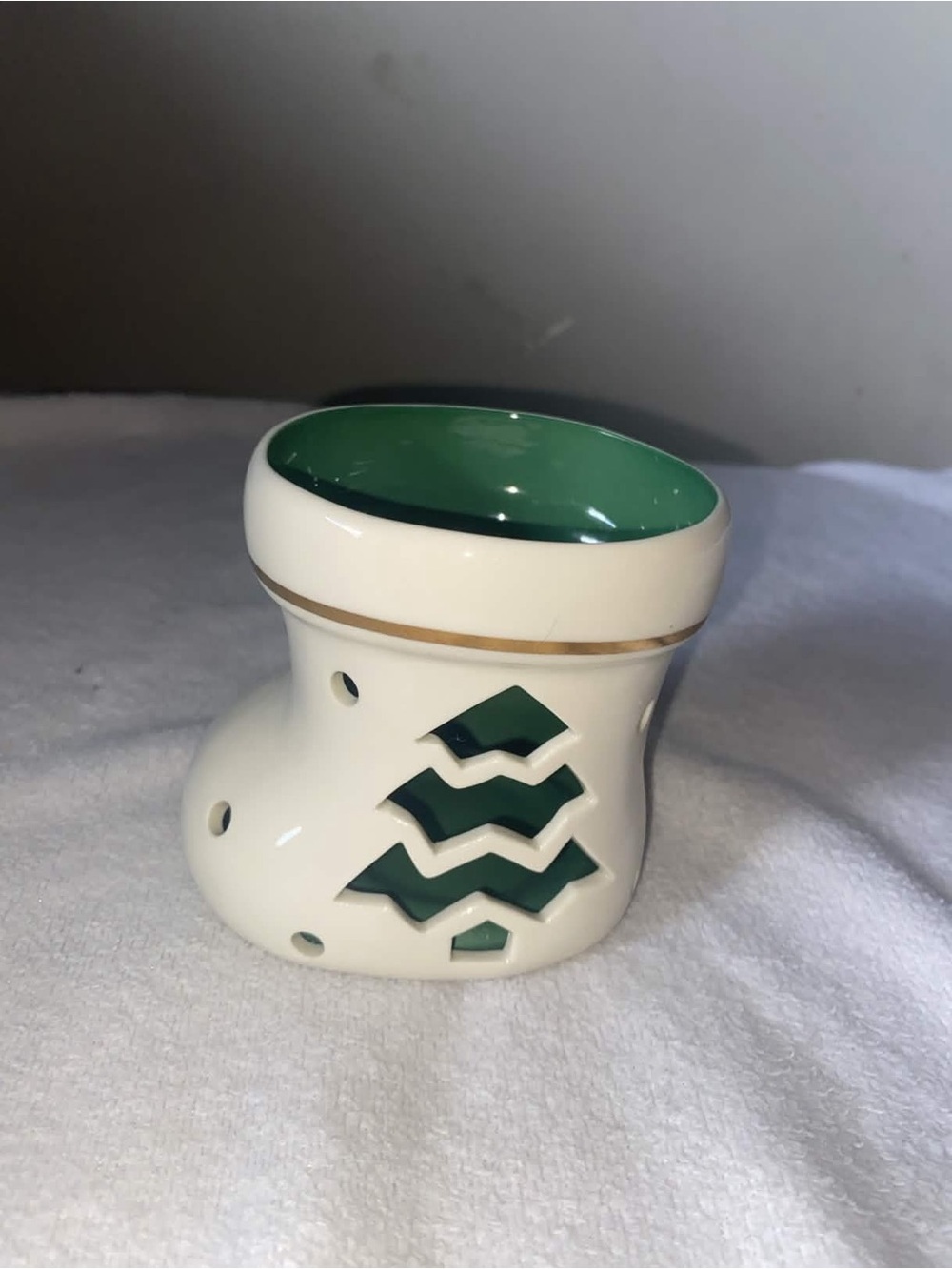 Lenox Seasonal Brites Stocking Tea Light Votive Candle Holder Christmas Holiday